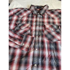 Men's Pendleton Frontier‎ Plaid Pearl Snap Down Wester Style Shirt- Size L
